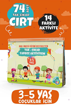 Bunbaza Tak-Çıkar Cırtlı 2 Li Set Aktivite Kitabım 2-4 Yaş 87 Adet Cırt Ve 3-5 Yaş Yapboz 74 Adet Cırtlı