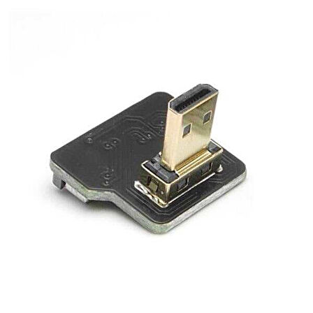 Micro HDMI Plug - Dik - Sağ (L tipi - DIY HDMI Kablo ile Birlikte Kullanılabilir)
