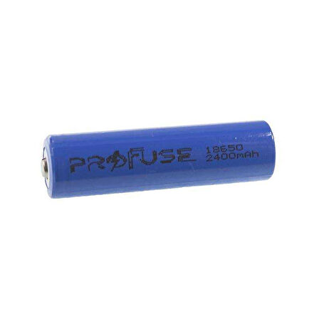 18650 3.7 V 2400mAh Li-ion Şarjlı Pil - Kutup Başlı