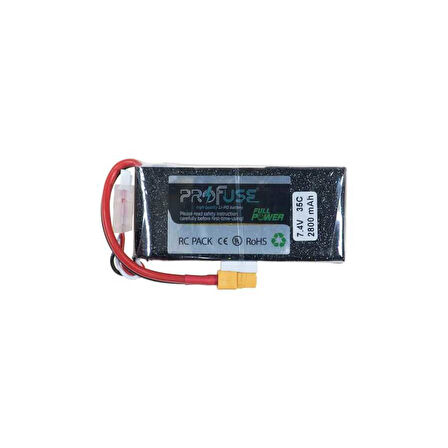 7.4 V 2S Lipo Batarya-Pil 2800 mAh 35C