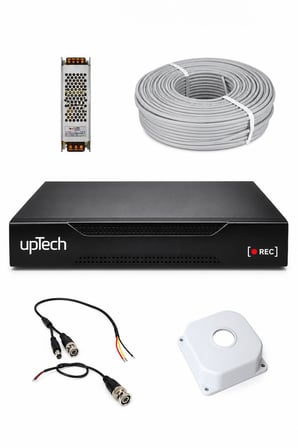 UPTECH 2 Kameralı Güvenlik Kamera Seti 2MP 1080P Full HD 6 Atom LED Gece Görüşlü 320GB HDD 5525