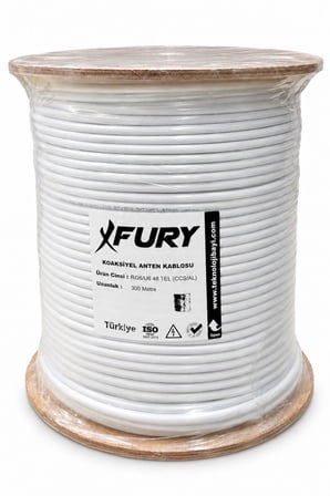 FURY 48 Tel RG6-U6 Koaksiyel TV ve Uydu Anten Kablosu 300 Metre