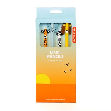 Kikkerland Safari Animal Pencils 4’lü Safari Hayvan Figürlü Kurşun Kalem Seti