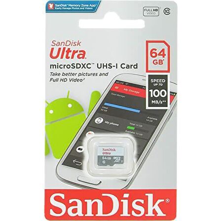 64GB MICRO SD ANDROID 98MB/S SANDISK SDSQUNR-064G-GN3MN