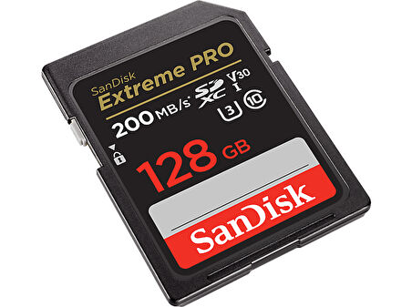 SANDISK Extreme Pro SDXC UHS I 128 GB, 200 MB/s Okuma ve 90 MB/s Yazma SDXC Hafıza Kartı (DSLR, Aynasız Kameralar ve için 4K Video için)
