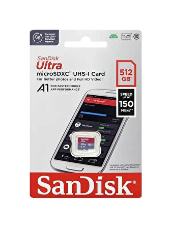 Ultra 512GB 150MB/S Microsdxc Uhs-I Hafıza Kartı SDSQUAC-512G-GN6MN