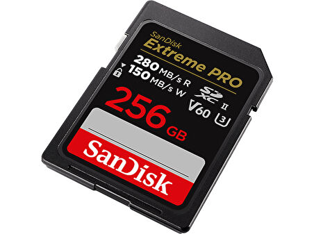 SANDISK Extreme Pro 256GB V60 UHS-II, 280/150MB/s,V60,C10,UHS-II SDXC Hafıza Kartı