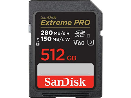 SanDisk Extreme PRO 512GB SDSDXEP-512G-GN4IN 280MB/s UHS-II SDXC 6K-4K UHD Hafıza Kartı