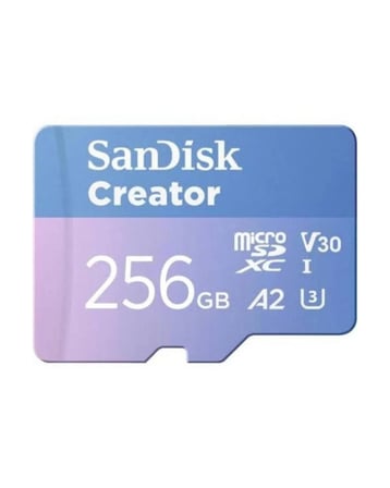SanDisk Creator 256GB 190/130MB/S Microsdxc Uhs-I A2 V30 Adaptörlü Hafıza Kartı SDSQXAV-256G-IN6MS