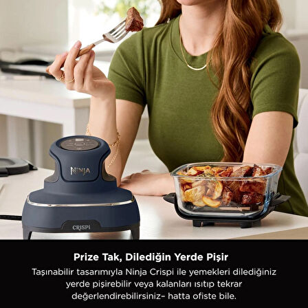 Ninja CRISPi 4-in-1 Taşınabilir Cam Hazneli Pişirme Sistemi - Blue