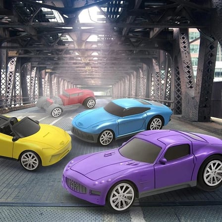 Driven 4'lü Çek Bırak Araba Seti - Mavi, Kırmızı, Mor, Sarı