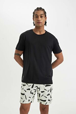 DeFacto Regular Fit Desenli File Astarlı Kısa Boy Deniz Şortu B7465AX24HSBG714