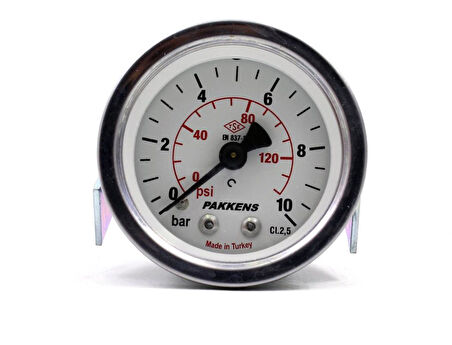 Pakkens 0-10 Bar 63 mm Arkadan Bağlantılı Panotipi Kuru Manometre G 1/4 inç
