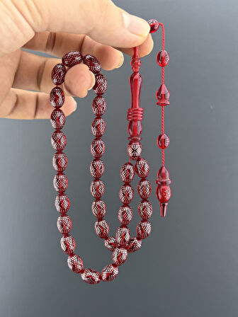 GÜMÜŞ İŞLEMELİ ATEŞ KEHRİBAR BADEM KESİM 8X11,50