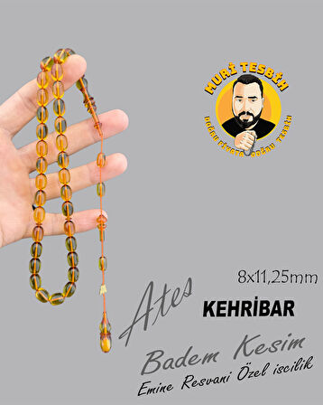 EMİNE REŞVANİ ATEŞ KEHRİBAR BADEM KESİM 8X11,25