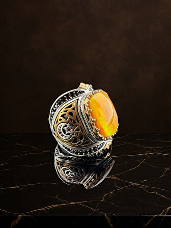 İSLAM USTA OPAL GÜMÜŞ YÜZÜK