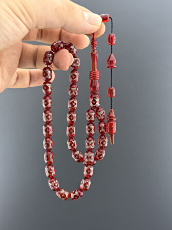 EMRAH BARAN ATEŞ KEHRİBAR 1000 AYAR GÜMÜŞ İŞLEME BEYZİ KESİM 8,25X11,75mm