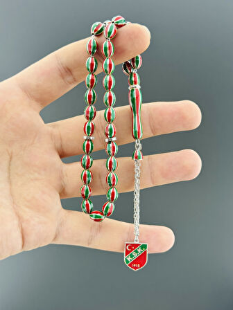 38 GR GÜMÜŞ KARŞIYAKALI TESBİH BEYZİ KESİM 6,50X8,50