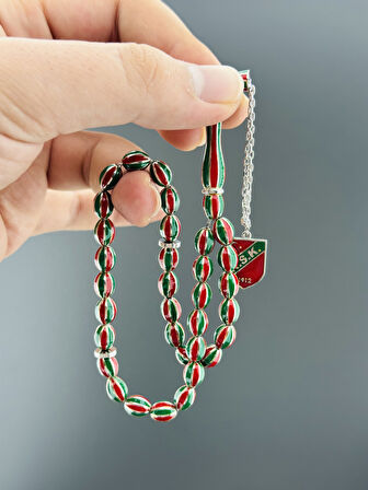 38 GR GÜMÜŞ KARŞIYAKALI TESBİH BEYZİ KESİM 6,50X8,50