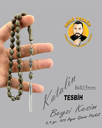 5,9 GR 925 AYAR GÜMÜŞ PÜSKÜL KATALİN BEYZİ KESİM 8X10,50