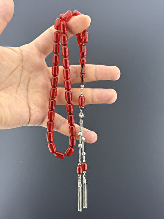 6,4 GR 925 AYAR GÜMÜŞ PÜSKÜL SIKMA KEHRİBAR KAPSÜL KESİM 8X13