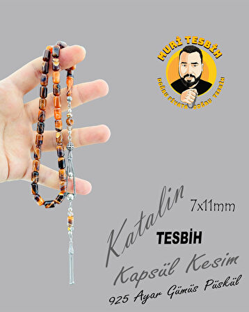 925 AYAR GÜMÜŞ PÜSKÜL KATALİN KAPSÜL KESİM 7X11