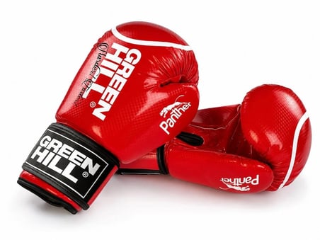 Green Hill Panther Carbon Deri Boks ve Kick-Boks Eldiveni Kırmızı