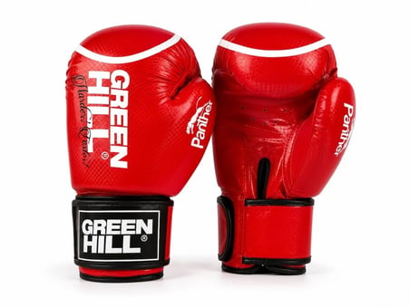 Green Hill Panther Carbon Deri Boks ve Kick-Boks Eldiveni Kırmızı