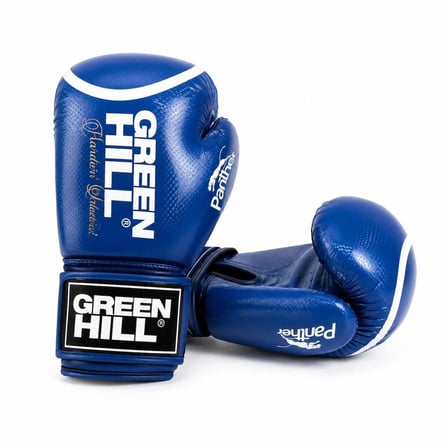 Green Hill Panther Carbon Deri Boks ve Kick-Boks Eldiveni Mavi