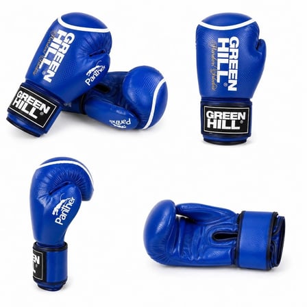 Green Hill Panther Carbon Deri Boks ve Kick-Boks Eldiveni Mavi