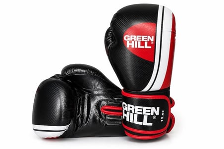 Green Hill Knock Out Carbon Deri Boks ve Kick-Boks Eldiveni Siyah