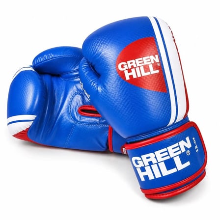 Green Hill Knock Out Carbon Deri Boks ve Kick-Boks Eldiveni Mavi