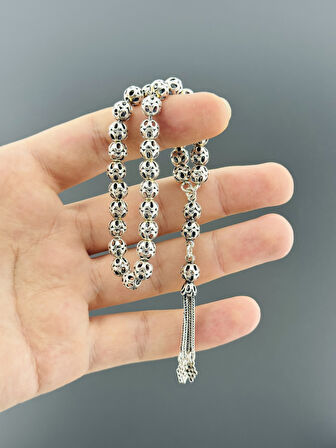 18 GR GÜMÜŞ TESBİH KÜRE KESİM 7X7