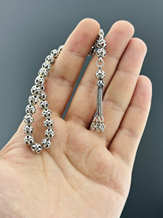 18 GR GÜMÜŞ TESBİH KÜRE KESİM 7X7