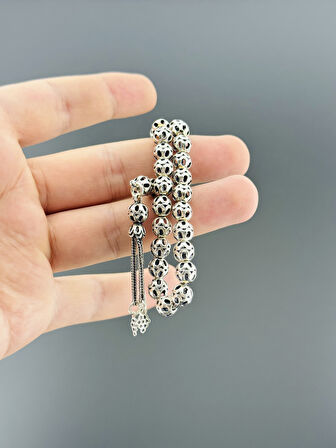 18 GR GÜMÜŞ TESBİH KÜRE KESİM 7X7