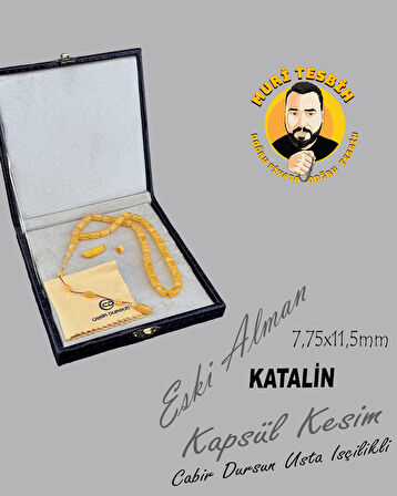 CABİR DURSUN HAÇ OBJE ESKİ ALMAN KATALİN KAPSÜL KESİM 7,75X11,5mm