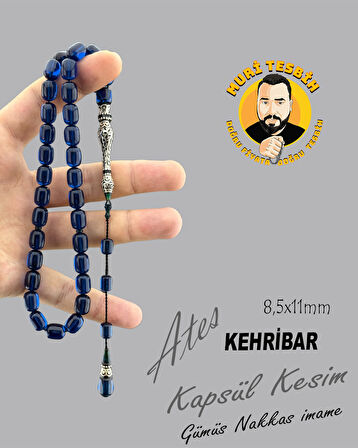 GÜMÜŞ NAKKAŞ ATEŞ KEHRİBAR KAPSÜL KESİM 8,50X11