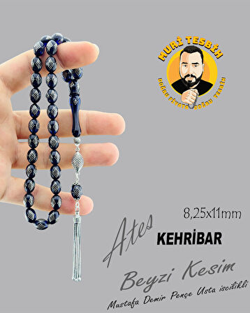 GÜMÜŞ İŞLEMELİ VE PÜSKÜLLÜ MUSTAFA DEMİR PENÇE ATEŞ BEYZİ KESİM 8,25X11