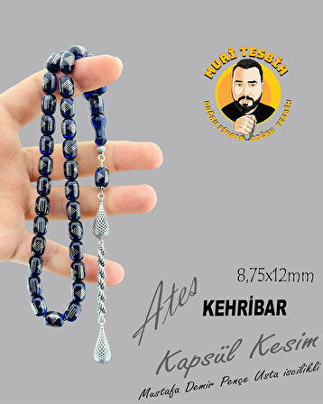 GÜMÜŞ İŞLEMELİ VE PÜSKÜLLÜ MUSTAFA DEMİR PENÇE ATEŞ KAPSÜL KESİM 8,75X12