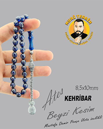 GÜMÜŞ İŞLEMELİ VE PÜSKÜLLÜ MUSTAFA DEMİR PENÇE ATEŞ BEYZİ KESİM 8,50X10
