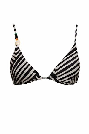 DeFacto Regular Fit Çizgili Üçgen Bikini Üstü-Fall in Love C3198AX24SMBK81
