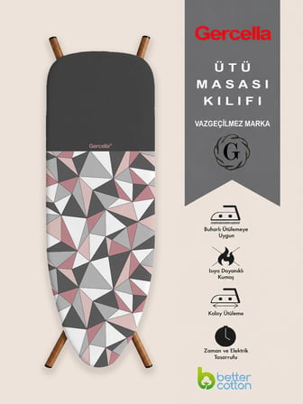 (HEDİYELİ) PRETTY (XXL BEDEN) (60X162 CM ) ÜTÜ MASASI KILIFI