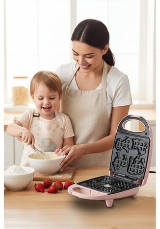 Kiwi Çocuk Waffle Makinesi KSM-2407K Pembe