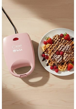 Kiwi Çocuk Waffle Makinesi KSM-2407K Pembe
