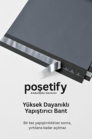 Gri Cepsiz Kargo Poşeti 22x30+5 cm | Yapışkan Bantlı Kargo Zarfı | 25’li E-Ticaret Poşeti