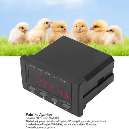 HT-10 AC220V Kuluçka Kontrolörü(Isı-Nem-Çevirme-Egsoz-Alarm)