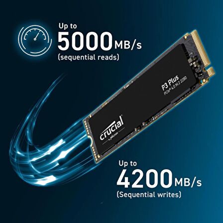 Crucial P3 Plus 2tb 3d Nand Gen4 Nvme Pcıe M.2 Ssd (5000-4200 Mb/s) Ct2000p3pssd8 CT2000P3PSSD8