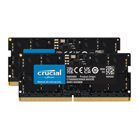 Crucial CT2K24G56C46S5 48GB (2x24) 5600MHz DDR5 CL46 SODIMM Dizüstü Bilgisayar Bellek