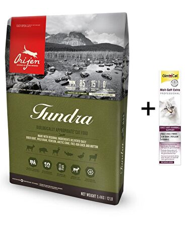 Orijen Tundra Tahılsız Kedi Maması 1,8 kg + (Gimcat Malt Extra 100 g)