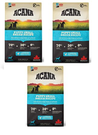Acana Heritage Puppy Small Breed Küçük Irk Tahılsız Yavru Köpek Maması 2 kg (3'lü Paket)